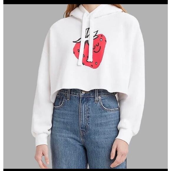 Levi's Strawberry Cropped Hoodie NWT - Picture 1 of 6